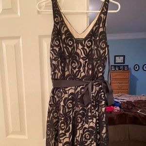 Tahari Black/Cream Lace Formal Dress